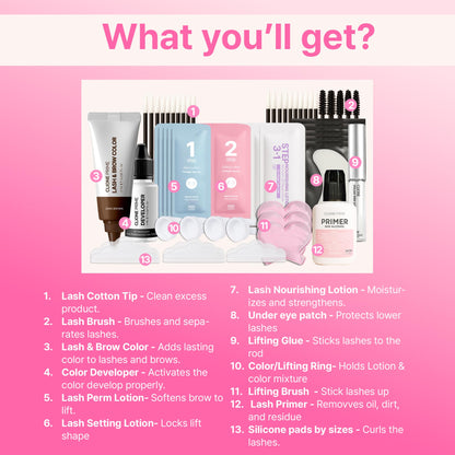 CLIONE PRIME Korean At-Home Lash Lift & Brow Lamination Kit – All-in-One Color & Definition