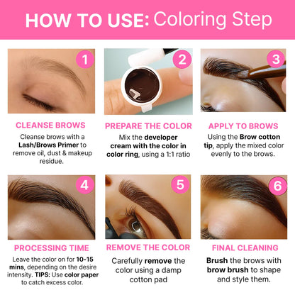 CLIONE PRIME Korean At-Home Lash Lift & Brow Color Kit — Temporary, Gentle Vitamin C Formula