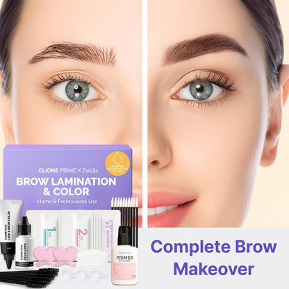 CLIONE PRIME Korean At-Home Brow Lamination & Color Kit — Professional Eyebrow Lift, Tint, and Aftercare