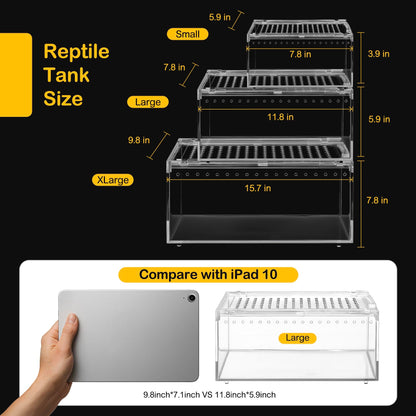 Clioran Reptile PC Terrarium – Transparent All-in-One Enclosure for Small Pets