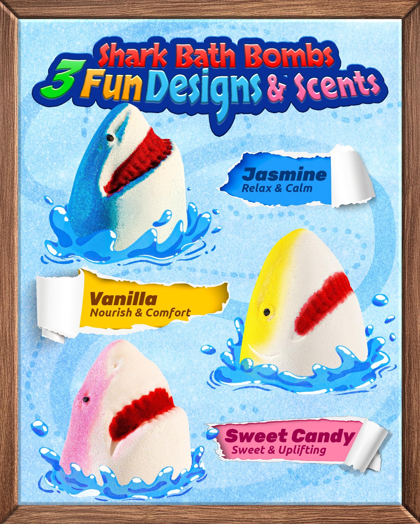 CLOUQUAR Shark Bath Bombs for Kids – 12-Pack with Glow-in-The-Dark Toys