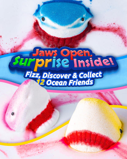 CLOUQUAR Shark Bath Bombs for Kids – 12-Pack with Glow-in-The-Dark Toys