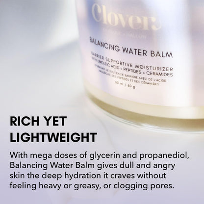 Clover Balancing Water Balm | Lightweight Gel-Cream for Sensitive Skin | Ceramides, Peptides & Linoleic Acid | Vegan & Cruelty-Free 60 ml