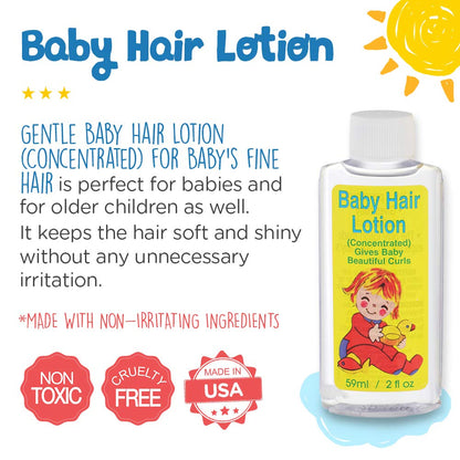Clubman Gentle Baby Hair Lotion (Concentrated) - 3 Pack, 2 oz Each