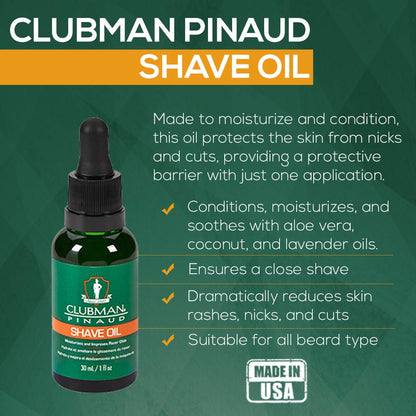 Clubman Pinaud Pre Shave Oil – Barber Quality Shaving Oil and Beard Hydration (2 Pack)