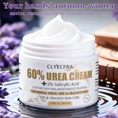 Clyecfra 5-in-1 60% Urea Cream with 2% Salicylic Acid – Maximum Strength Moisturizer for Feet & Hands (150g)