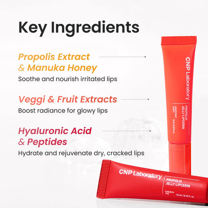 CNP Propolis Jelly Lipcerin Lip Balm & Gloss – 01 Honey Cake with Manuka Honey & Hyaluronic Acid | 0.3 fl oz