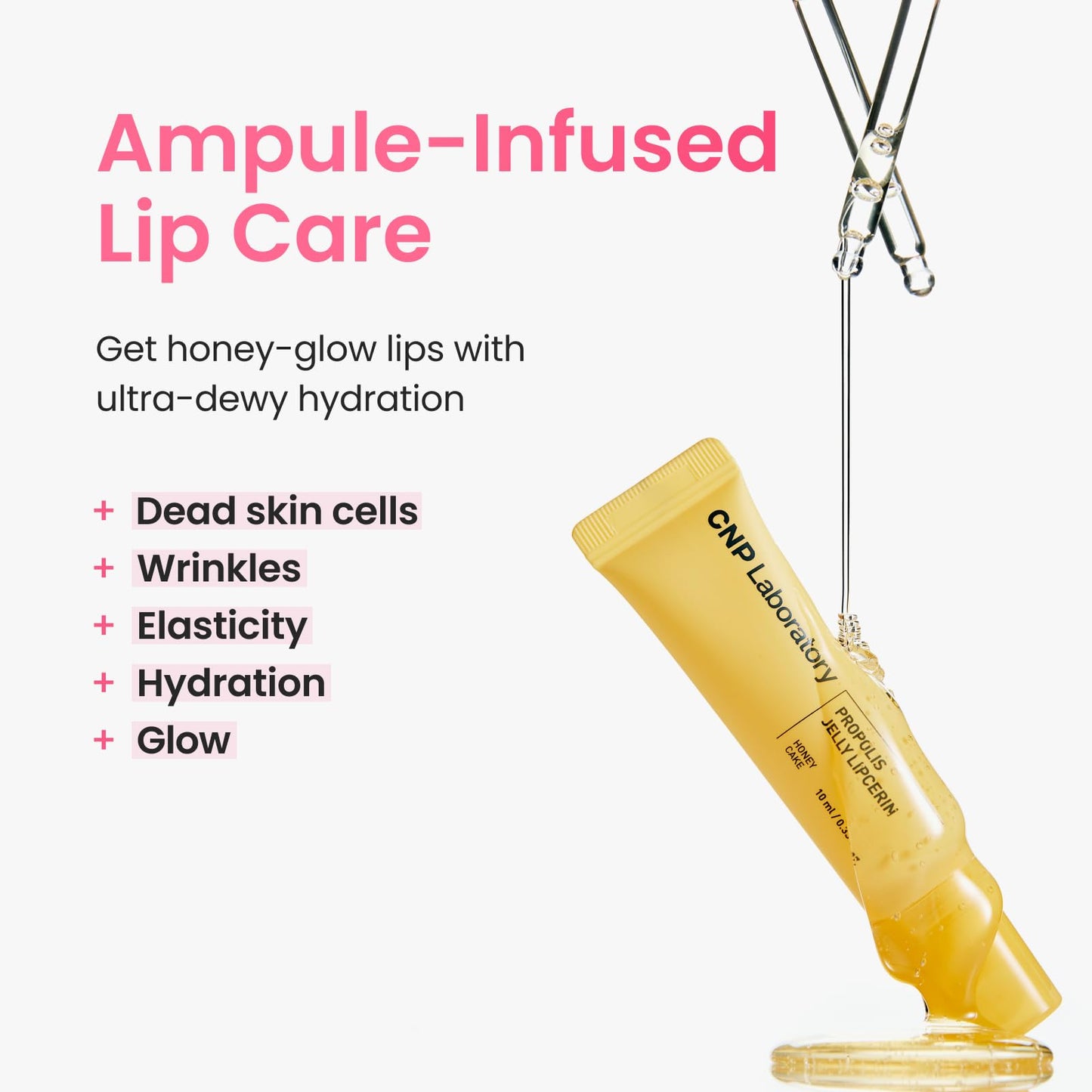 CNP Propolis Jelly Lipcerin 02 Pink Donut | Hydrating Lip Balm & Gloss with Manuka Honey + Hyaluronic Acid