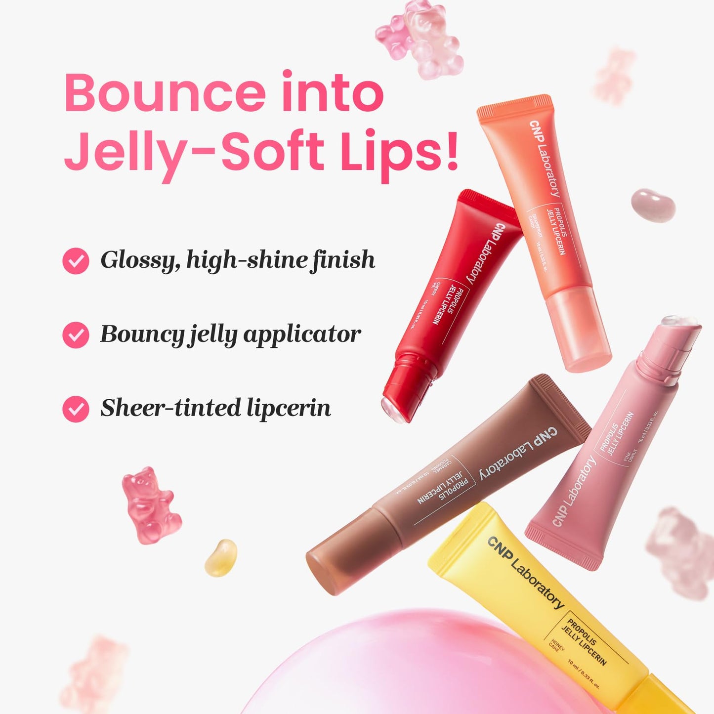 CNP Propolis Jelly Lipcerin 04 Cherry Pie — Hydrating Lip Balm & Gloss with Manuka Honey & Hyaluronic Acid