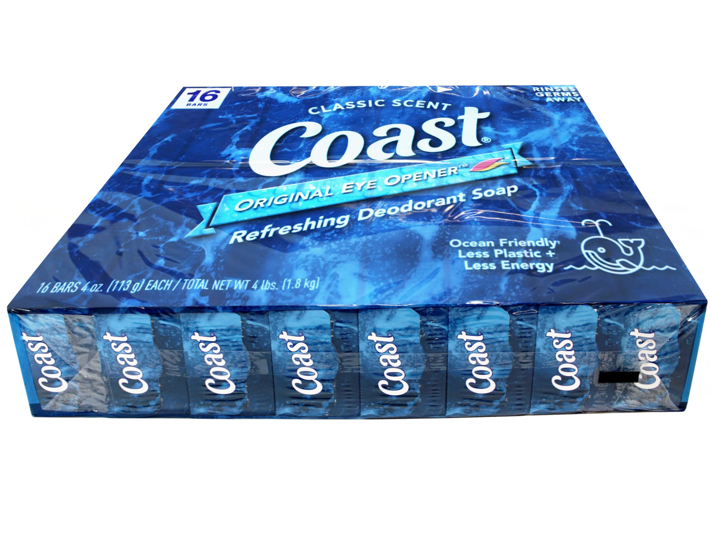 Coast Refreshing Deodorant Soap Bar – Thick Lather, Clean Rinsing, Classic Scent | 16 Bars, 4 oz Each