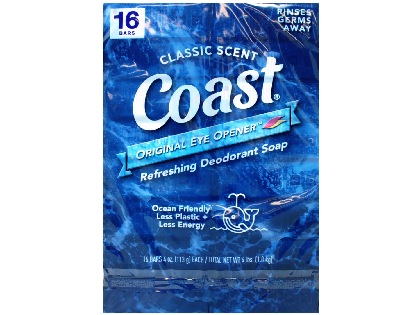 Coast Refreshing Deodorant Soap Bar – Thick Lather, Clean Rinsing, Classic Scent | 16 Bars, 4 oz Each