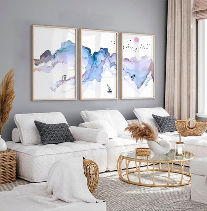 Coastline print | set of 3 wall art prints