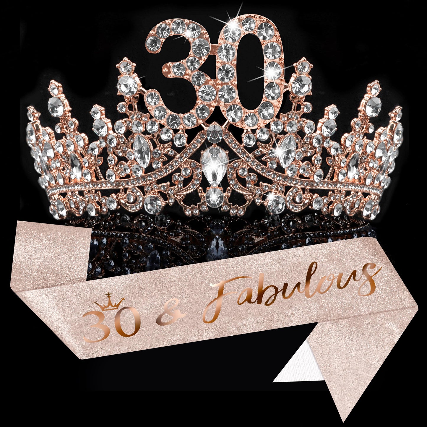 COCIDE 30th Birthday Sashes, Crowns & Decorations – Sash, Tiaras Set for Women & Girls