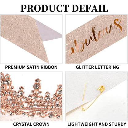 COCIDE 30th Birthday Sashes, Crowns & Decorations – Sash, Tiaras Set for Women & Girls