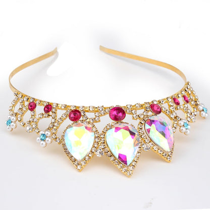 COCIDE Rapunzel Crown – AB Crystal Tiara & Pearl Hairpiece for Girls, Birthday & Wedding