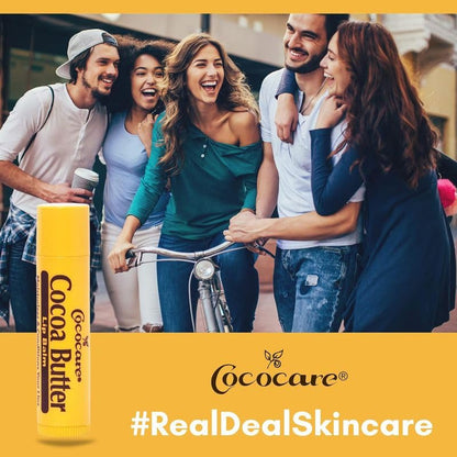 COCOCARE Cocoa Butter Lip Balm – The Little Yellow Stick, Hydration & Protection, 0.15oz Pack of 10