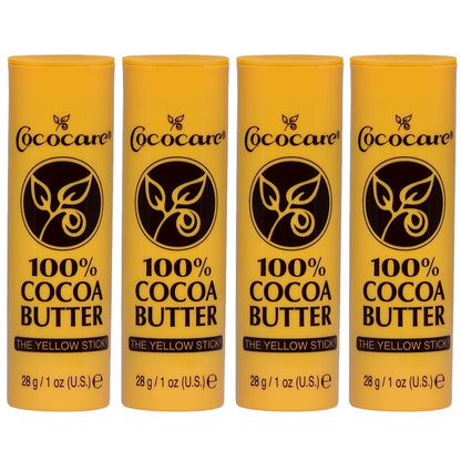 COCOCARE 100% Cocoa Butter Stick – 4 Pack | Pure Cocoa Butter for Dry Skin