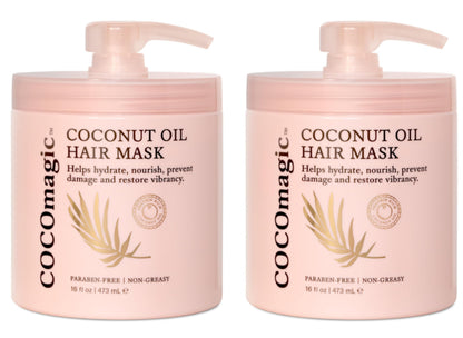 Cocomagic Coconut Oil Hair Mask | Repair Damage, Frizz Control, Shine | Protein-Rich Hydration | Made in USA 16oz (2 Pack)