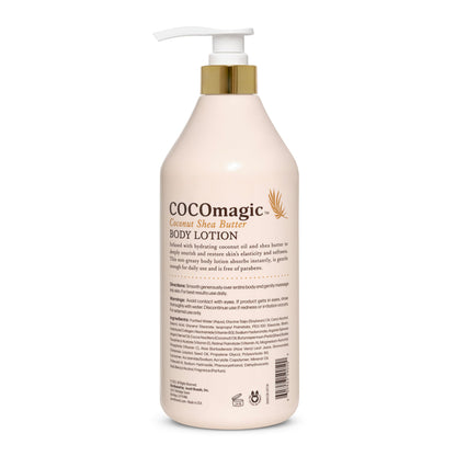 Cocomagic Coconut Shea Butter Body Lotion | Deep Hydration, Non-Greasy Formula (32 oz) | Paraben-Free