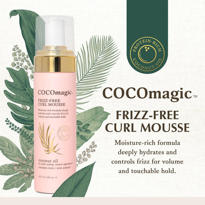 Cocomagic Frizz-Free Curl Mousse with Coconut Oil | Defines, Hydrates & Soft Hold