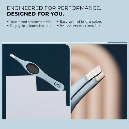 Coco's Closet Professional Tweezers – Slant Tip Precision for Eyebrows, Splinters & More