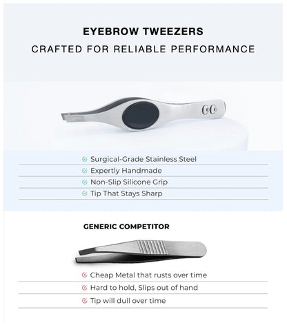 Coco's Closet Professional Tweezers – Slant Tip Precision for Eyebrows, Splinters & More