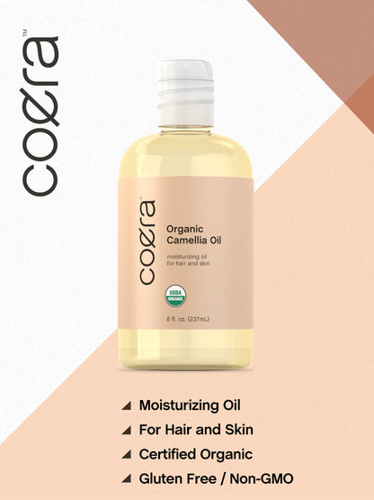 Coera Camellia Seed Oil Organic | 8 fl oz Moisturizing Hair & Skin Oil | Free of Parabens, SLS & Fragrances