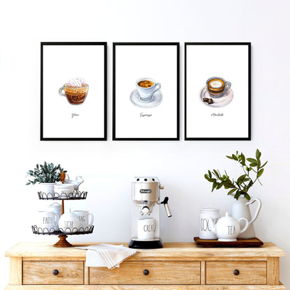 Coffee art prints | set of 3 wall art