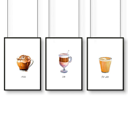 Coffee prints | set of 3 wall art prints