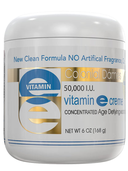 Colonial Dames High Potency 50,000 IU Vitamin E Moisturizer | Hydration for Dry Skin & Fine Lines