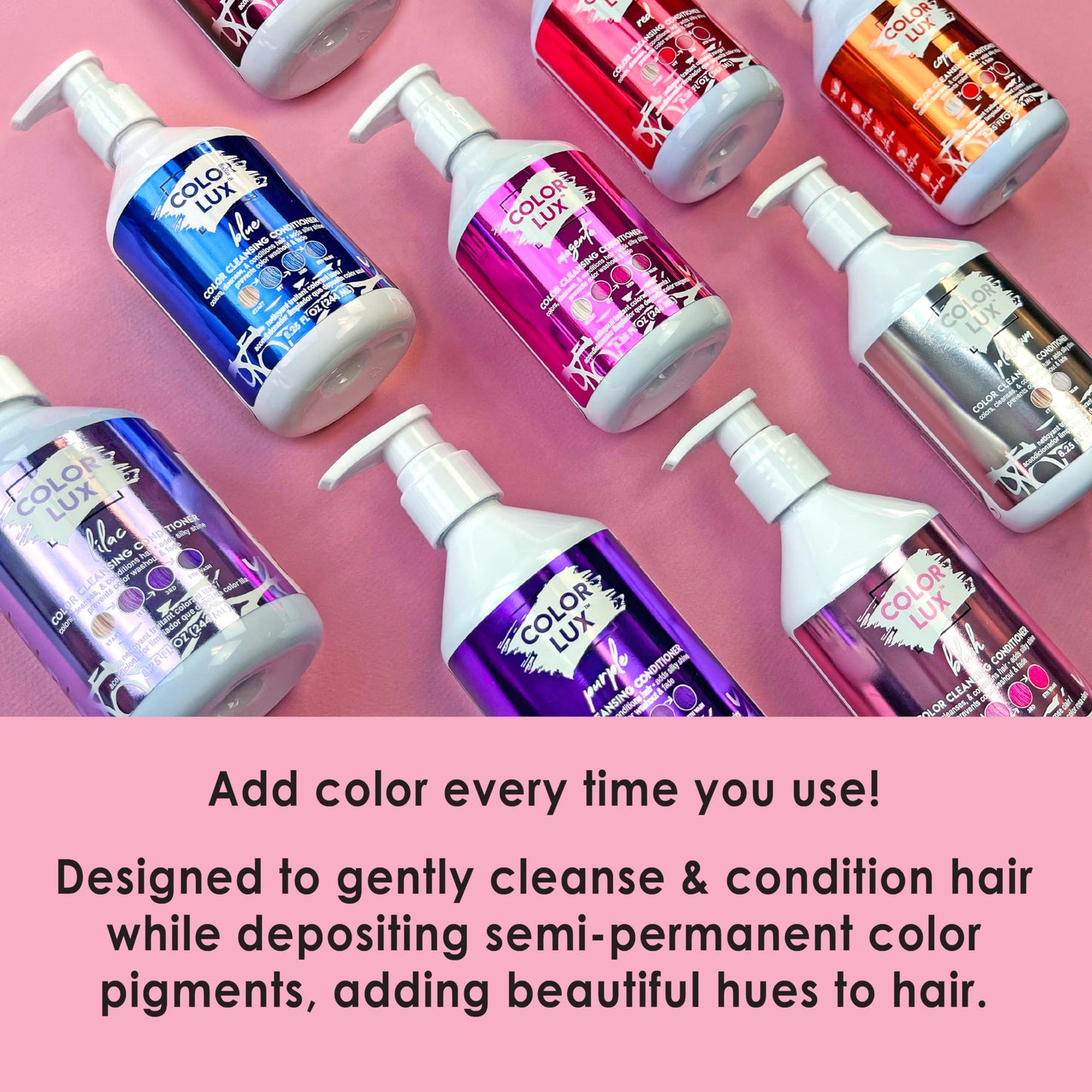 Color Lux Blush Color Cleansing Conditioner - 3-in-1 Color Depositing, Vegan & Sulfate-Free (8.25 oz)