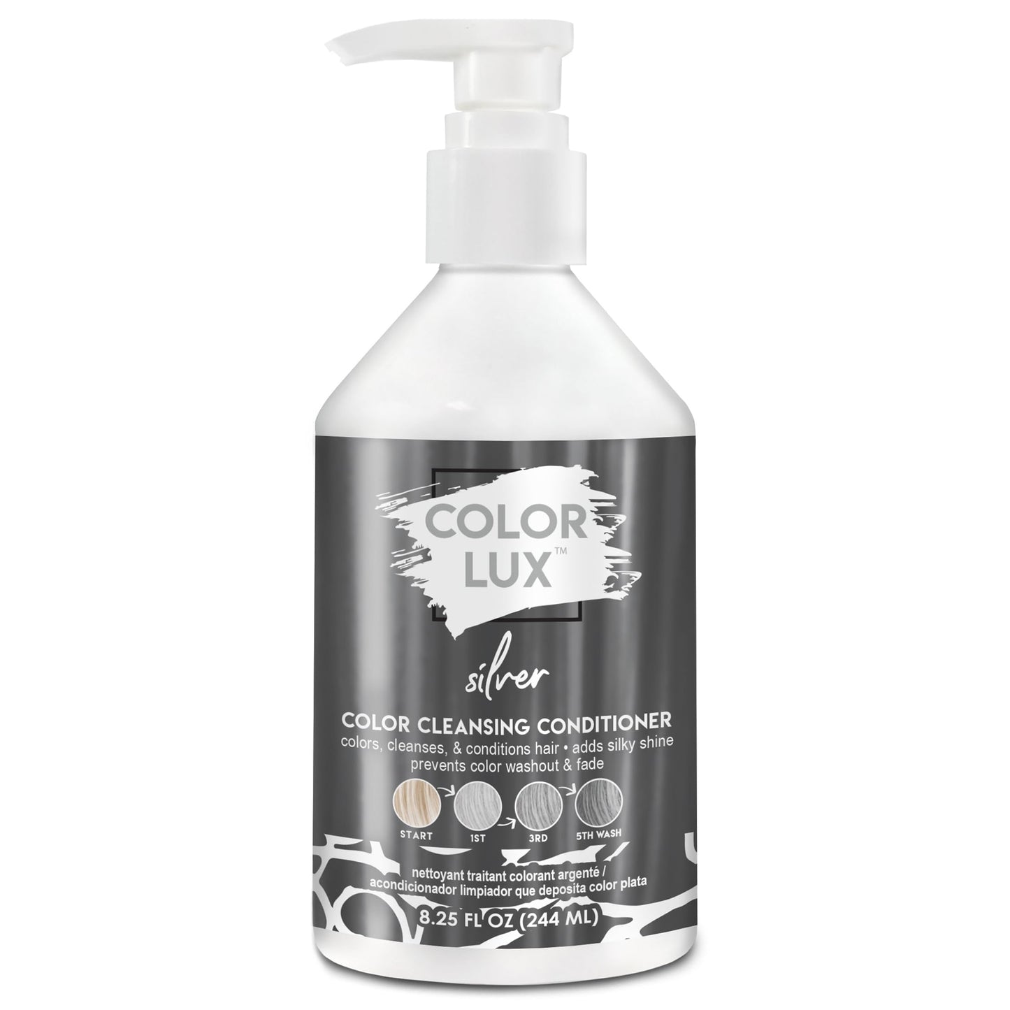 Color Lux Color Cleansing Conditioner Silver — 3-in-1 Color Depositing, Vegan, Sulfate-Free, 8.25 oz