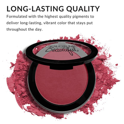 Color Pro Blush by Color Me Beautiful - Pressed Powder Blush with Buildable Coverage for Complexion Enhancement