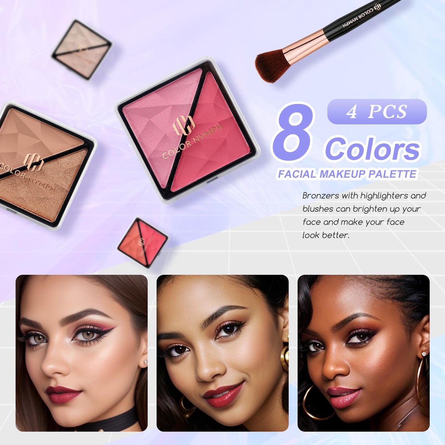 Color Nymph Makeup Kit for Women & Teens – 35 Color Eyeshadows, Lip Gloss, Brushes, Travel Case
