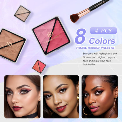 Color Nymph Makeup Kit for Women & Teens – 35 Color Eyeshadows, Lip Gloss, Brushes, Travel Case