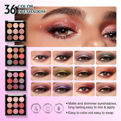 Color Nymph All-in-One Makeup Kit for Teens – 36 Eyeshadows + Train Case
