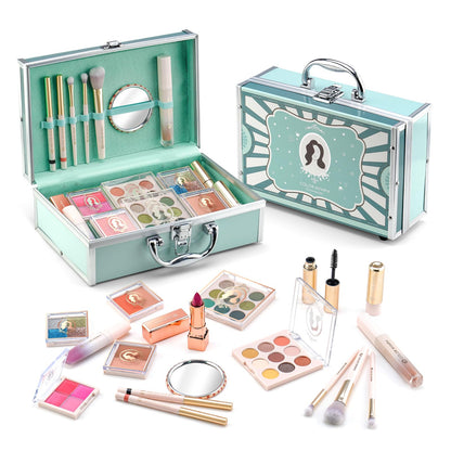 Color Nymph All In One Makeup Kit for Girls – Beginner 18-Color Set in Green Case