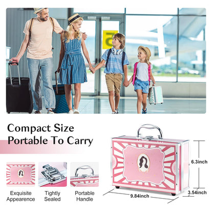 Color Nymph Mysterious Teens Makeup Kit – All-In-One Beginner Set in Pink Train Case