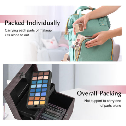Color Nymph Mysterious Teens Makeup Kit – All-In-One Beginner Set in Pink Train Case