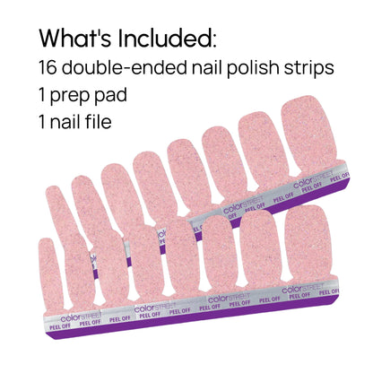Color Street Blushing in Flushing Nail Strips – Pink Glitter Real Polish