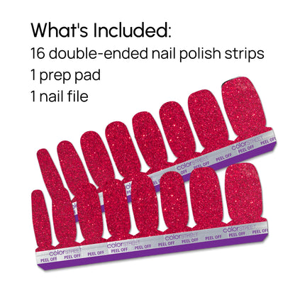 Color Street Cherry on Top Nail Strips | Ruby Red Glitter