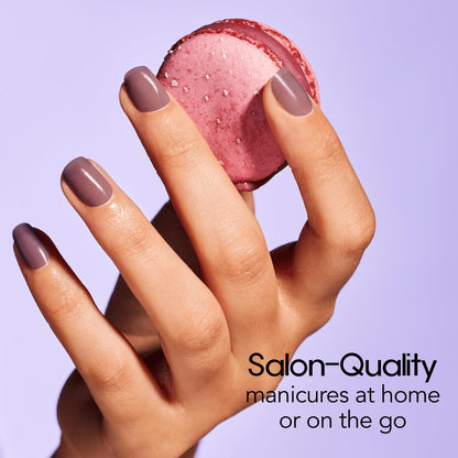 Color Street Macaron Nail Strips – Sheer Deep Mauve Creme Jelly Finish