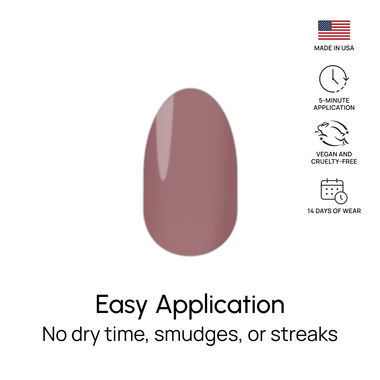 Color Street Macaron Nail Strips – Sheer Deep Mauve Creme Jelly Finish