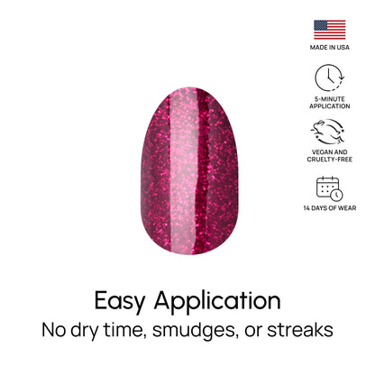 Color Street Rio Red Nail Strips – Burgundy Glitter, Easy Peel & Apply