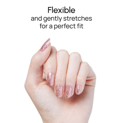 Color Street Social Butterfly Glitter Nail Strips – Rose Gold, Zero Dry Time