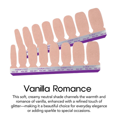 Color Street Vanilla Romance Glitter Nail Strips – No Dry Time, Salon-Quality at Home