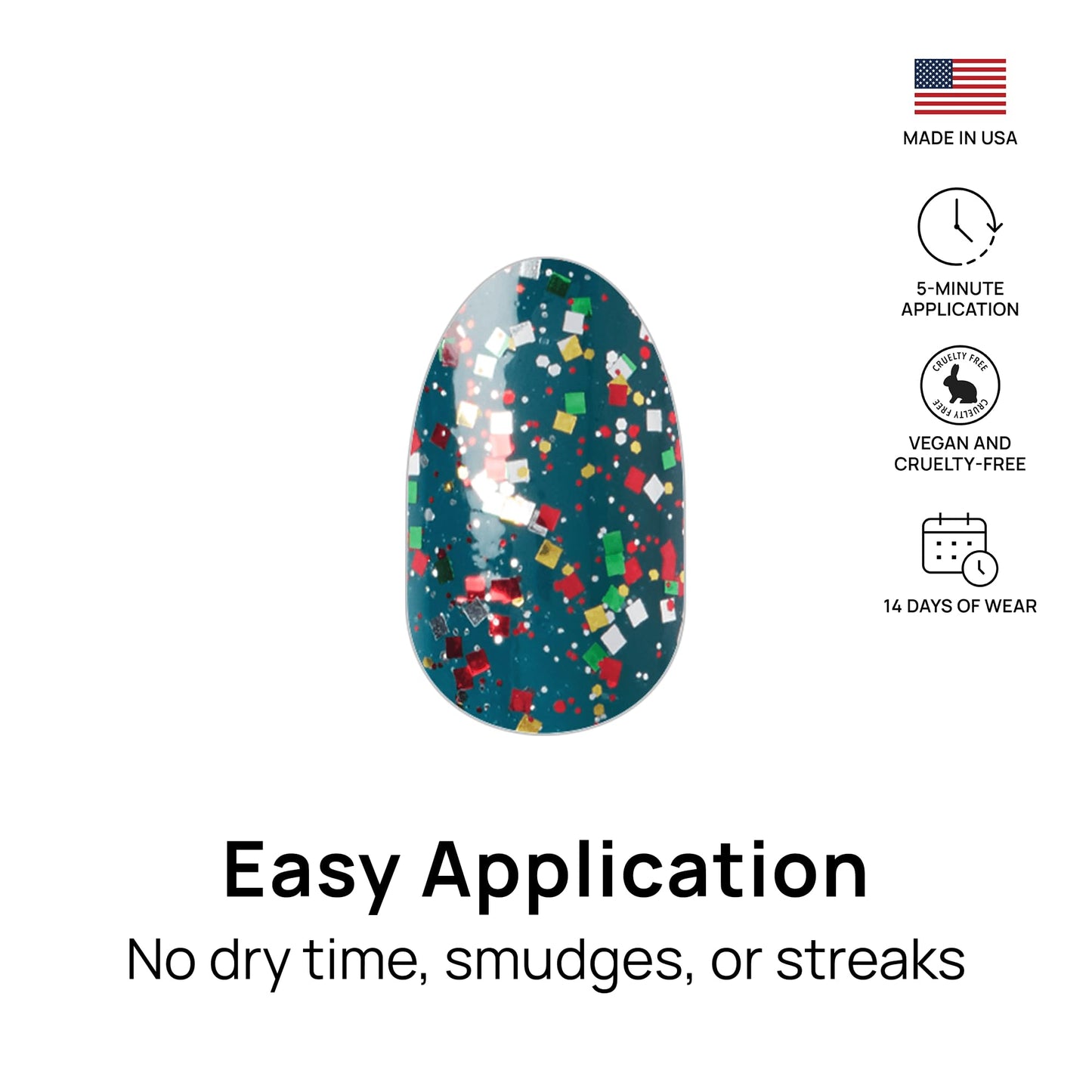 Color Street Yule Love It Teal Confetti Nail Strips | Holiday Manicure