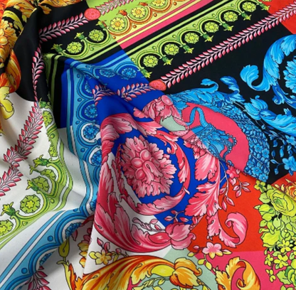 Colorful Baroque Pattern Italian Fabric by Metre