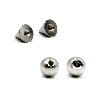 COLORFUL BLING 40Pcs Fake Piercing Kit – 4mm/5mm Balls & Cones with Sticker Replacements