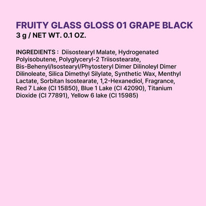 COLORGRAM Fruity Glass Gloss 05 Baby Lychee – Non-Sticky Lip Gloss with Glass Shine